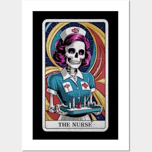 The Nurse Skeleton Tarot Card Funny Sarcastic Gothic Occult Posters and Art